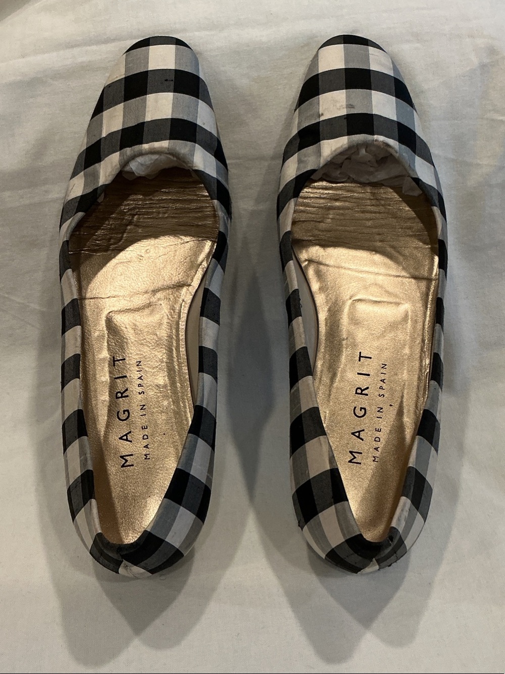 Magrit Black & White Gingham Ballet Flats